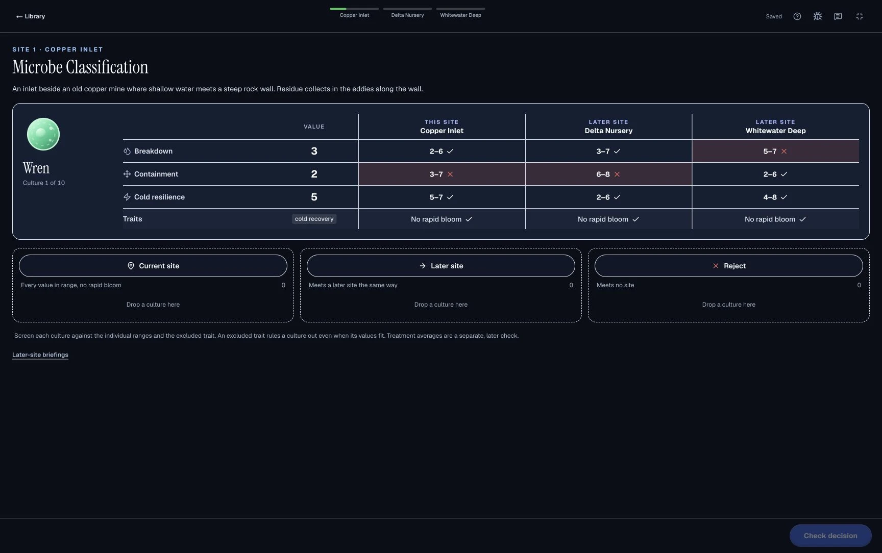 Sea Wolf: Compare cultures against site rules · Practice screenshot
