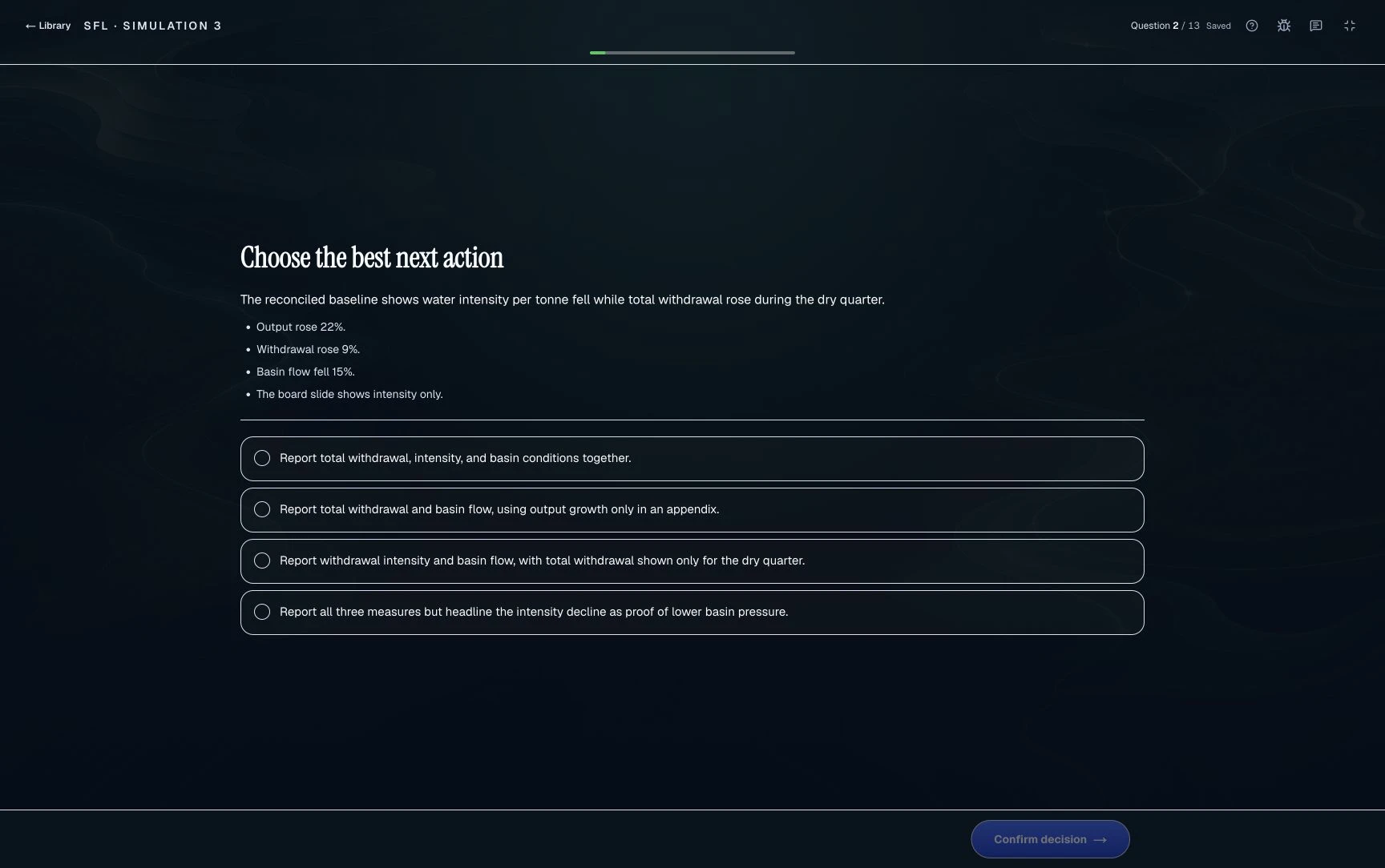 Sustainable Futures Lab: Interpret the changing evidence · Practice screenshot